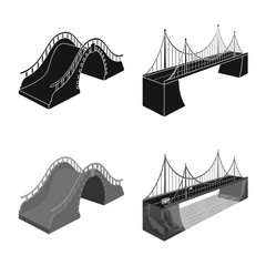 Isolated object of connection and design symbol. Collection of connection and side stock vector illustration.