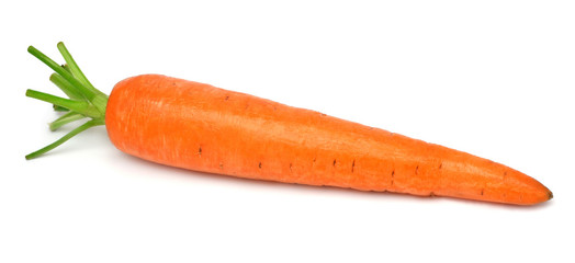 Carrot isolated on white background. Creative healthy food concept. Nature, juice. Top view, flat lay