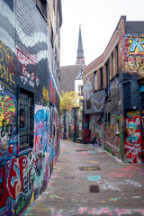 Graffiti street in old town