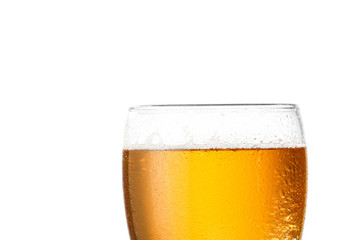 Glass of fresh beer on white background, closeup