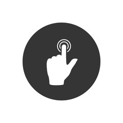 Touch hand, vector best flat icon on gray