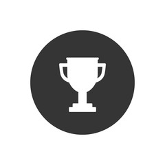 Trophy icon on gray background. Vector modern flat style