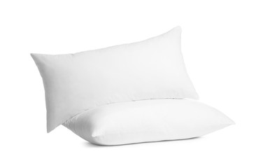 Blank soft new pillows isolated on white