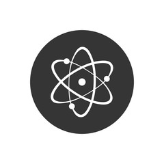 Icon structure of the nucleus of the atom. Atom, protons, neutrons and electrons. Vector