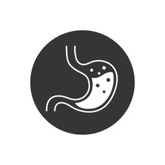 Stomach white Icon on gray. Vector