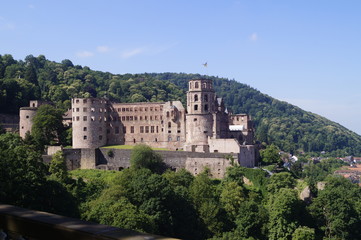 Fototapeta na wymiar Heidelberger Schloss von der Scheffelterrasse