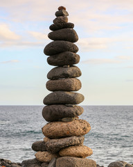 Zen stone by the sea