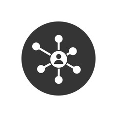 Business Line Network vector icon in flat style