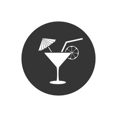 Cocktail icon template. Vector illustration in flat style