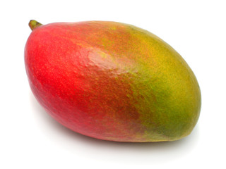 Mango fruit isolated on white background. Flat lay, top view