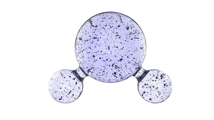 3d illustration of water molecule with bubbles isolated on white