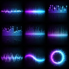 Rolgordijnen Sound wave, music audio equalizer frequency © Elegant Solution