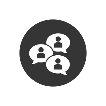 Group Chat Bubbles Or Forum Discussion With Multiple People Chatting Flat Vector Icon For Apps