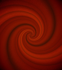 Helix of many curved red and black lines. Print. Abstract image of red infity spiral on black background.