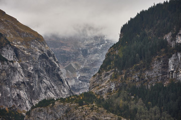 A landscape near the village of Grindelwald in the Bernese Oberland region. Switzerland