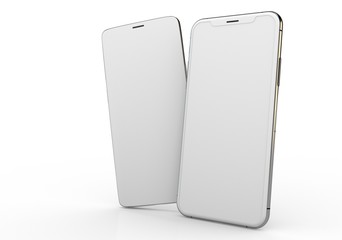  New realistic mobile phone smartphone mockup with blank screen.