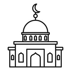 Islam mosque icon. Outline islam mosque vector icon for web design isolated on white background