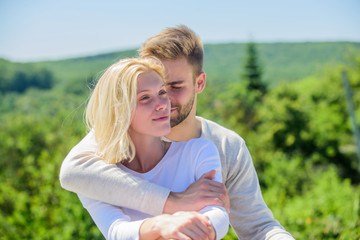 Love you more than yesterday. couple in love. married couple. man and girl smiling. he make her...
