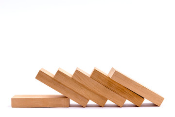 Wood block stacking as step stair, Business concept for growth success process.