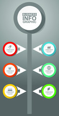 Business diagram, infographic template, web presentation in 6 options, vector illustration