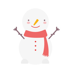 merry christmas snowman character decoration icon