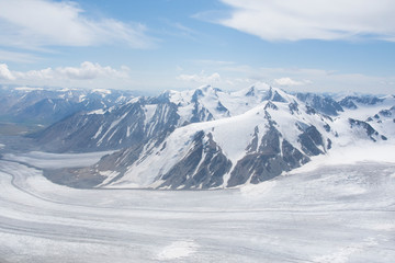 Fototapeta na wymiar Potanin Glacier in Altai mountains, Mongolia