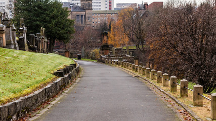 Empty walkway inside necropolis