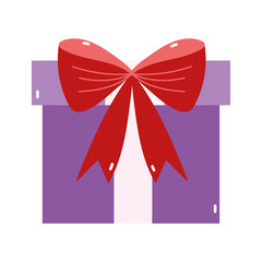 merry christmas purple gift bow decoration icon