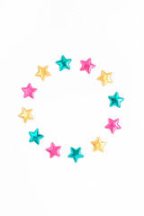 Decorative stars round wreath frame