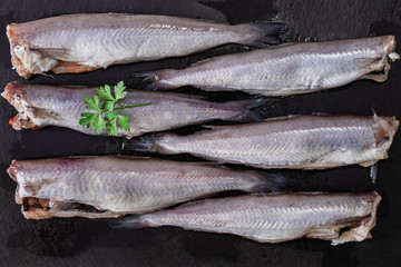 fresh prepared bacaladilla fish pieces