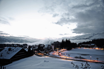 winter landscape of a ski resort