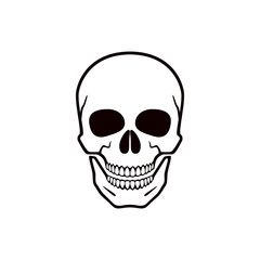 Human skull. Symbol of danger. Abstract concept, icon. Vector illustration on white background.