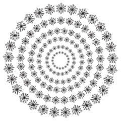 Set of different hand drawn snowflakes pattern brush Merry Christmas - Vector EPS10.
