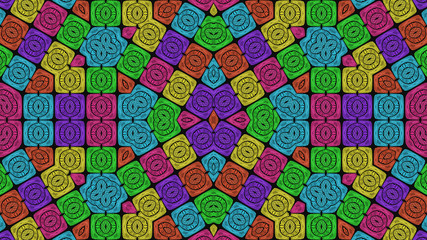 Colorful ethnic fabric, geometric shapes