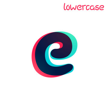 Overlapping gradient lowercase letter e logotype.
