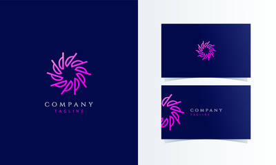 Flower Abstract logotype vector with business card template design
