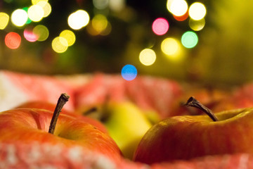Apples before christmas tree