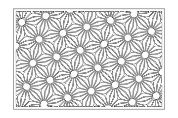 Decorative card for cutting. Arab geometric mosaic pattern. Laser cut. Ratio 2:3. Vector illustration.