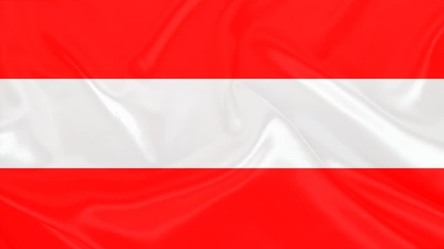 beautiful silk Austrian flag draped with small folds, flowing softly, concept of public policy, economy, tourism, copy space