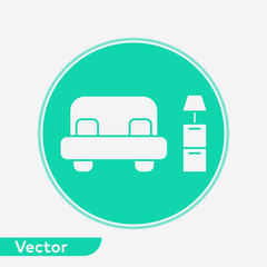 Bed vector icon sign symbol