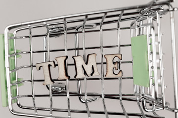 shopping cart with the inscription love lined with letters, the concept of a love sensual, money can not buy the love