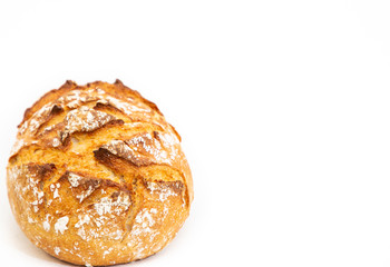 Fresh Homemade bread food from natural flour, good for everyone's breakfast on a white background.