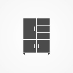 Book shelf vector icon sign symbol