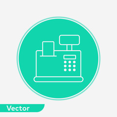 Cash register vector icon sign symbol