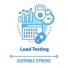 Load testing turquoise concept icon. Software development idea thin line illustration. System perfomance at different conditions. Workflow speed. Vector isolated outline drawing. Editable stroke