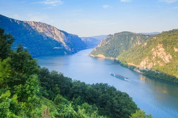 Deurstickers Danube river summer landscape © mitarart