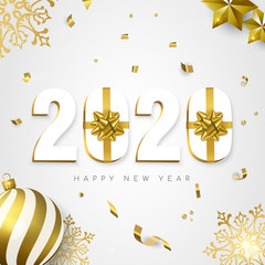 2020 New year card gift holiday gold decoration