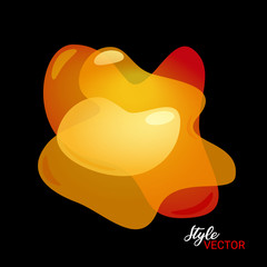 3D Lliquid fluid abstract elements. Vector volumetric organic colorful shapes on black