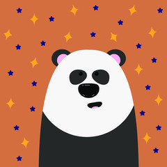 Panda bear. Lovely animal. Hawaiian character. Vector. Decor element. Children's illustrations.