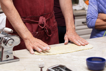 Process of making pasta with herbed pasta dough